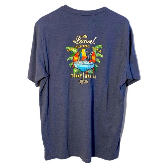TOMMY BAHAMA The Local Watering Hole Graphic T-Shirt Men’s Blue Large Crew Neck. - Picture 1 of 7